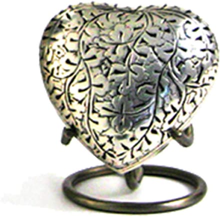 Oak Silver Hartjes urn - Mini urn - Urn Hond - Urn Kat - Deelbewaring - 50ml