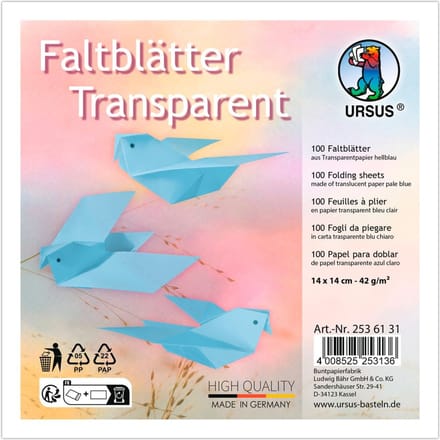 Transparant papier-vouwpapier - Lichtblauw