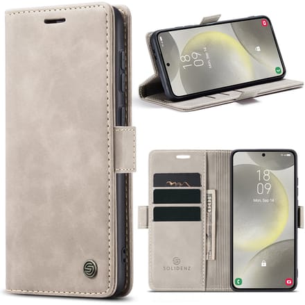 Solidenz Hoesje - Geschikt voor Samsung Galaxy S25 Plus - Urban Book - Beige