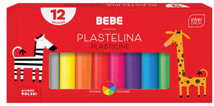 Interdruk Bebe School Klei 12 Kleuren - Zacht en Levendig