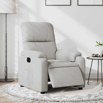 vidaXL - Fauteuil - verstelbaar - elektrisch - microvezelstof - lichtgrijs