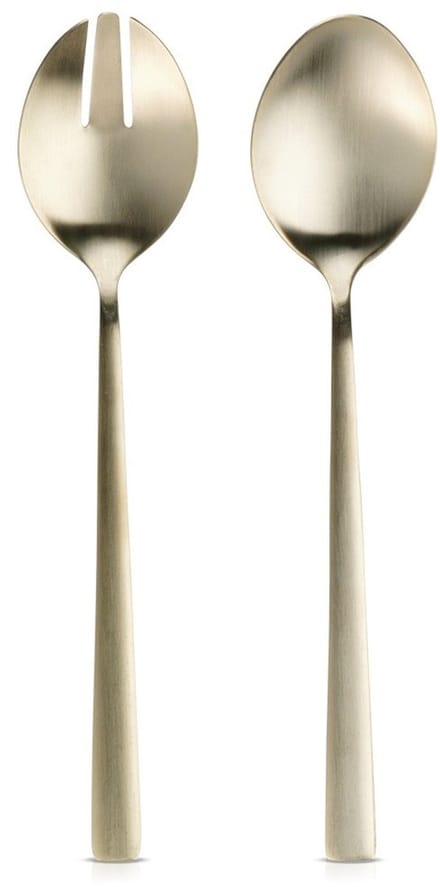 Excellent Houseware - Stalen Gouden Saladelepels - 25 cm - Set van 2