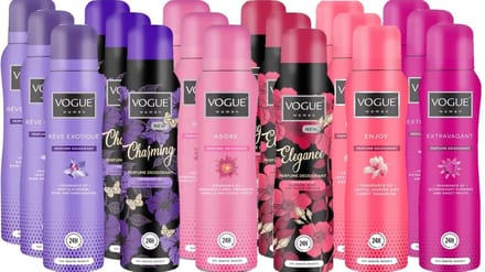 Vogue Parfum Deodorant Jumbo Pakket - Adore / Reve exotique / Extravagant / Enjoy / Charming / Elegance