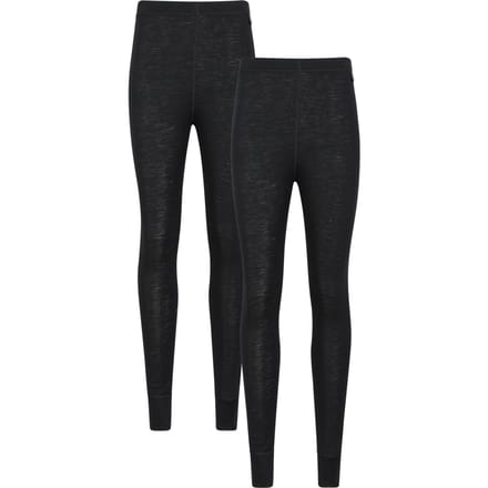 Mountain Warehouse Dames/Dames Merino Wol Base Layer Onderbroek (Set van 2) (Zwart)
