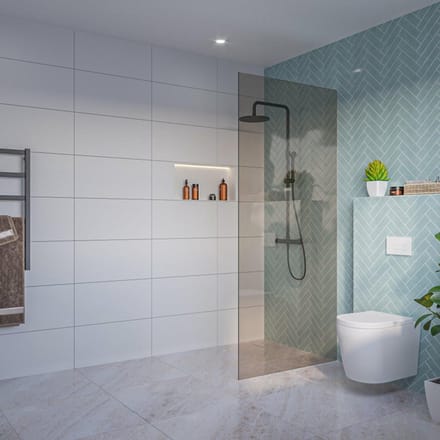 FugaFlow Eccelente Vetro Inloopdouche - rook glas - 90x200cm - 8mm - nano - blind inbouw profiel
