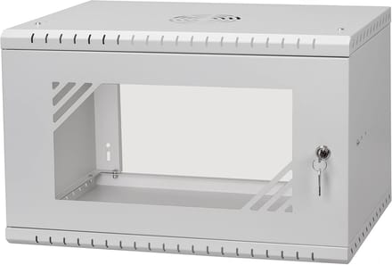 Rackkast - Serverkast Netwerkkast - IT Netwerk Opslag - Glazen Deur - 19 Inch 9U - Grijs