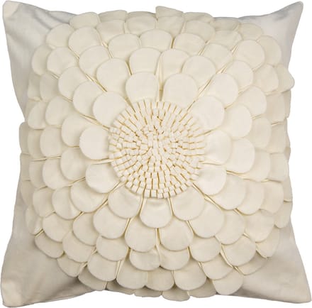 Clayre & Eef Kussenhoes 45x45 cm Beige Polyester Bloem