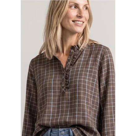 Blouse met lange mouwen en ruches