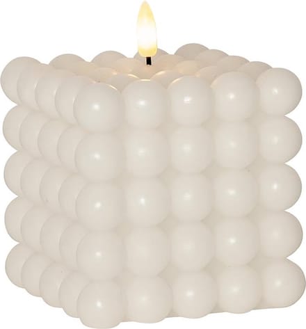 Star Trading kaars vlam punt, bubble kaars, wit, LED, timer, warm wit, 12,5 cm
