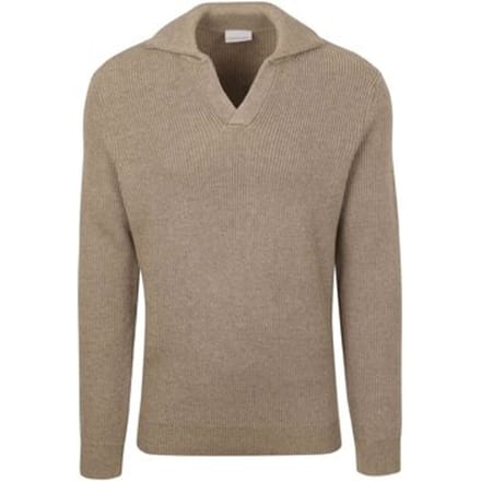 Suitable Trui Riva Knit Taupe - Maat XXL - Heren - Pullover