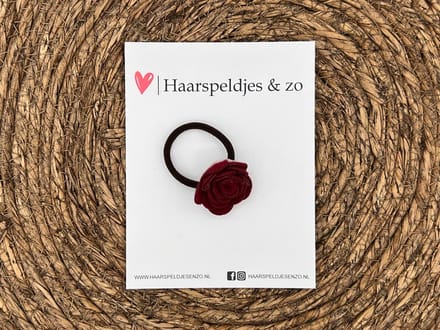 Elastiek - per stuk - hippe kleuren - met bloem - meisjes - blossem - rood