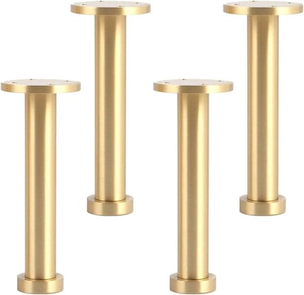 Verstelbare meubelpoten - Set van 4 - Meubels upgraden - Massief messing - 8 cm hoog - Goud