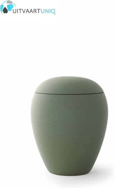 Mini urn olijfgroen - keramiek
