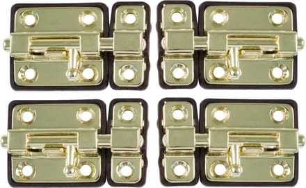 AMIG schuifslot/plaatgrendel - 4x - zamak - 5cm - messing - incl schroeven - deur - raam