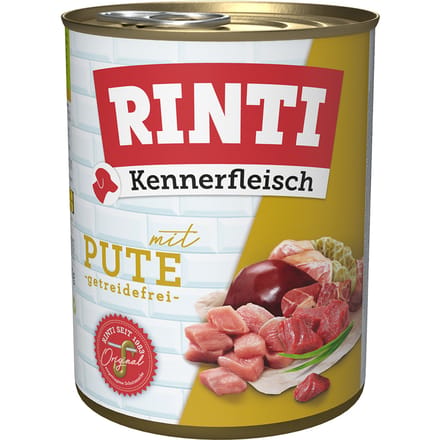 6x800g "Kennerfleisch" Kalkoen RINTI Hondenvoer