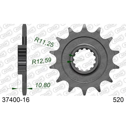 Stalen motortandwiel voor Afam 520 16 dents