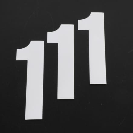 stickers startnummer stickers nummer 1 wit 130x42mm voor motorcross