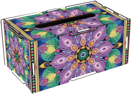 Tissuebox - 09 - Tissuedoos - Mandala - diamond painting - compleet pakket - Diamond painting by Wietske