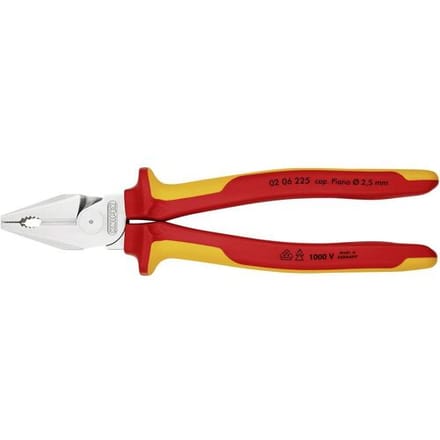 Knipex 02 06 225 VDE Kracht-combitang 225 mm DIN ISO 5746, DIN EN 60900