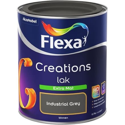 Flexa Houtlak Creations - Extra Mat - Industrial Grey - 750ml