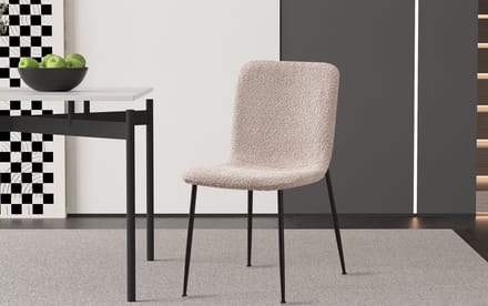 Interiax Eetkamerstoel Mona BouclÃ© Beige