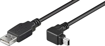USB 2.0 kabel USB A - USB mini B 5 pins Haaks 1,8m