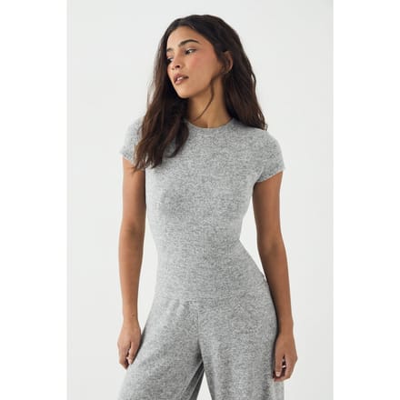 Dames DSGN Studio Lounge Loose Fit T-Shirt | Ash Grey | Maat: 3XL