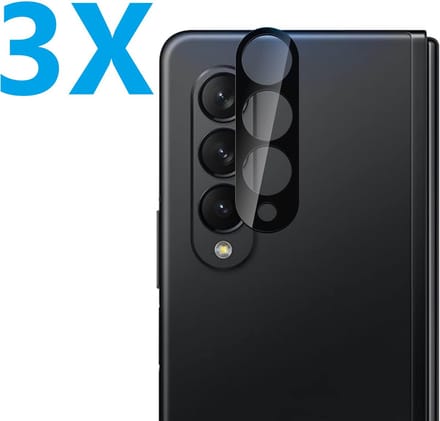 Camera lens Protector 3x Geschikt voor: Samsung Galaxy Z Fold 4 - screen protector - glas - bescherm je camera - beschermglas - Zwart