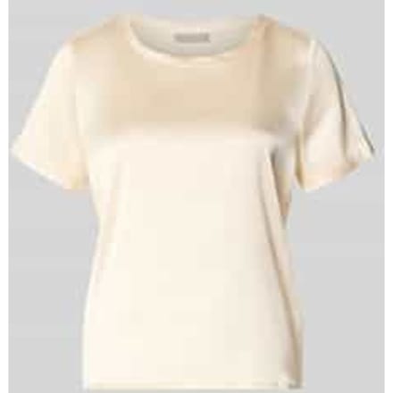 Blouseshirt van satijn met ronde hals