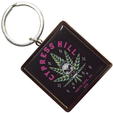 Cypress Hill - Leaf Skull Sleutelhanger - Zwart