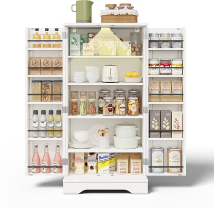 Wit MDF Dubbeldeurs Opbergkast Keuken Woonkamer 60×40×120cm