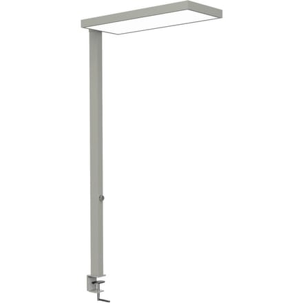 LED klemlamp MAULjura, zilverkleurig, dimbaar, 100 cm
