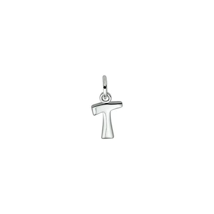 Zilver Gerhodineerde Hanger letter T 1330017