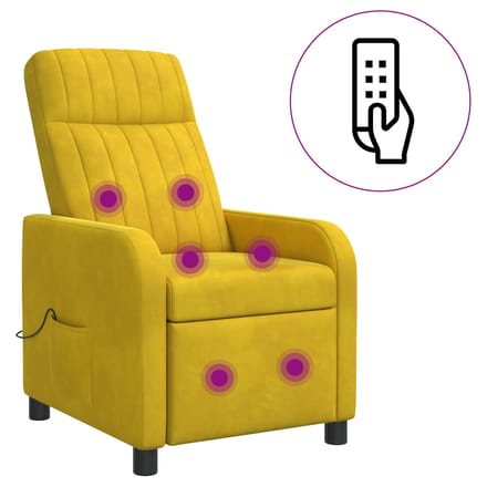 vidaXL - Massage - Relaxstoel - Geel - fluweel