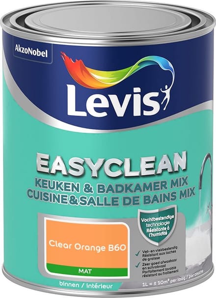 Levis - Easyclean Keuken & Badkamer Mix - Clear Orange B60 - Mengverf - 1 L