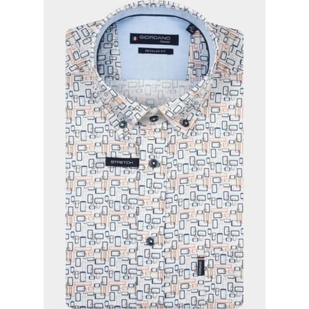 Giordano overhemd korte mouw heren Rood League Short Sleeve Button Do 616031/30