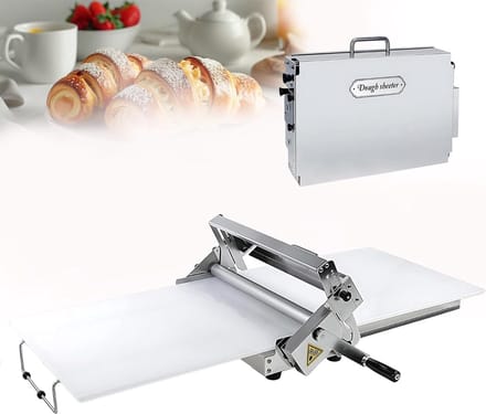 Deegroller Machine - Deegpers Pastamachine - Bakkerij Gebruik - Opvouwbaar Ontwerp - 30-90cm Paneel - Zilver
