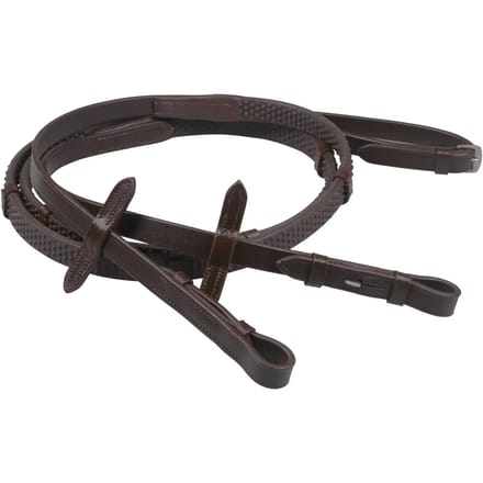 Qhp Teugel Rubber Soft Met Stops Brown - Pony | Bruin | Teugels paard