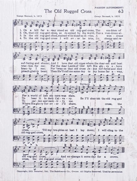 Decoratief Beeld - Tabletop Hymns The Old Rugged Cross - Hout - 316europe - Wit