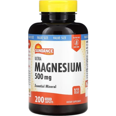 Sundance Vitamins, Ultra Magnésium, 500 mg, 200 comprimés enrobés