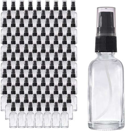 Oputec 143 x 30ml pompflesjes – helder glas crèmespender & lotionspender – navulbaar & herbruikbaar