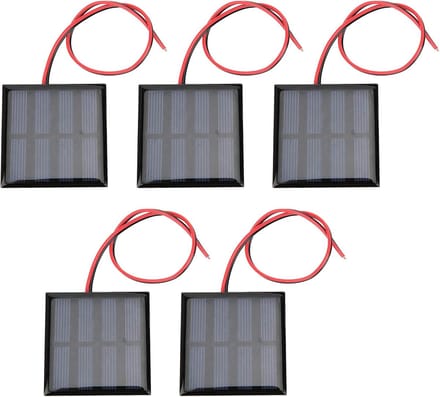 Zonnepanelen Set - Mini Energie - Doe-het-zelf Projecten - Hoge Conversie Efficiëntie - 5 Stuks - Zwart