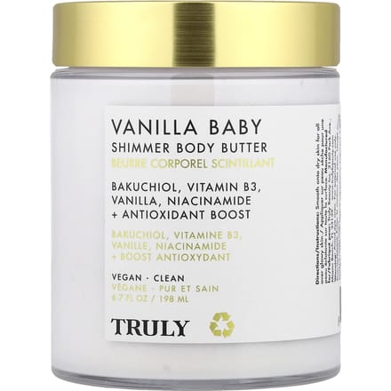 Truly Beauty, Beurre Corporel Scintillant Vanille Bébé, 198 ml (6,7 fl oz) beige