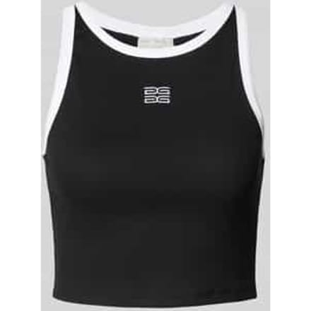 Korte top met labelstitching, model 'drew'