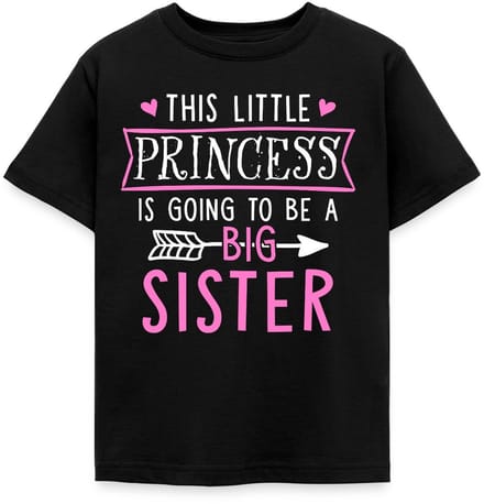 This Princess Is Going To Be A Big Sister Hartjes T-Shirt Kinderen