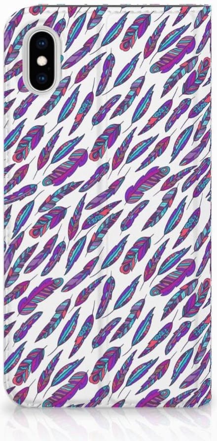 Apple iPhone Xs Max Hoesje met Magneet Feathers Color