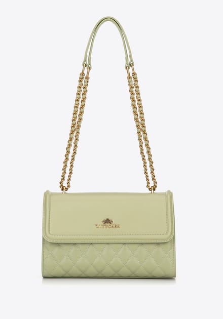 Wittchen Dames Messenger Bag van echt leer met stiksel in pistache