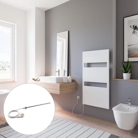 Schulte TURIN - elektrische designradiator - 60x114cm - wit - handdoekdroger - continustroom aansluiting links - 600 Watt