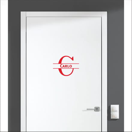 Deursticker Met Naam -  Carlo - Rood