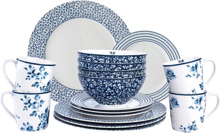 Laura Ashley Blueprint Serviesset - Servies - Dinnerset Giftset 16 Delig